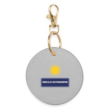Hallo Sonnenschein - Runder Schlüsselanhänger - Grau - Vorne