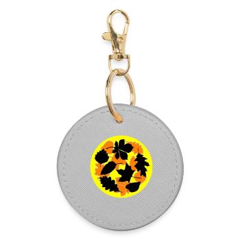 Autumn October Weather - Round Keyring - grey - Front