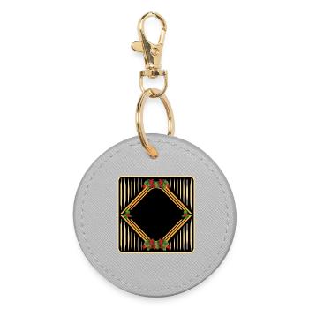 DESIGN YOUR OWN CHRISTMAS - Round Keyring - grey - Front