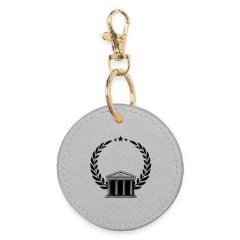 Court in laurel wreaths small asterisks - Round Keyring - grey - Front