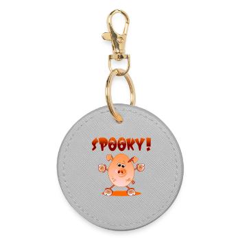 HALLOWEEN SPOOKY | PIG COSTUME FOR KIDS - Round Keyring - grey - Front