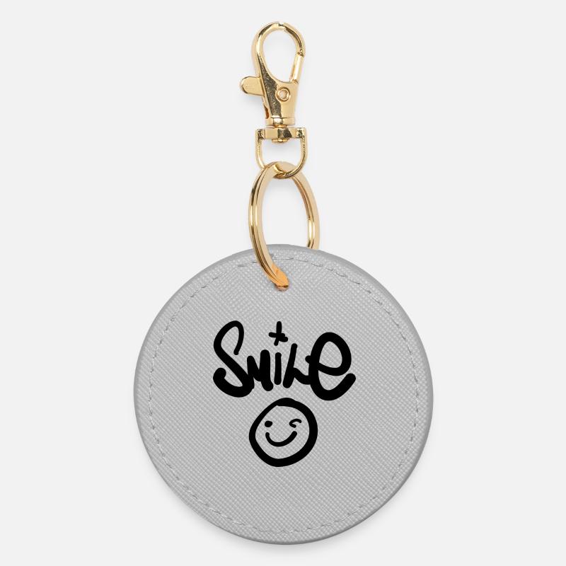 Graffiti style Smile clothing - Round Keyring - grey