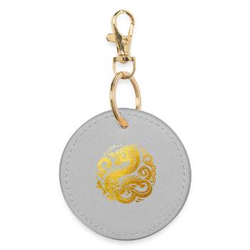 Tatouage de dragon chinois - Porte-clés rond - bruyère - Devant