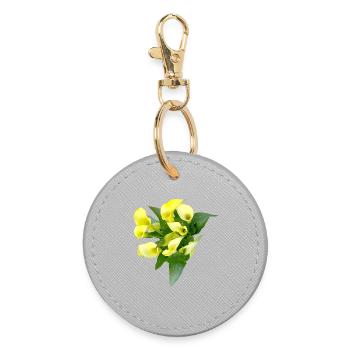 Fleurs de calla jaunes délicates - Porte-clés rond - bruyère - Devant