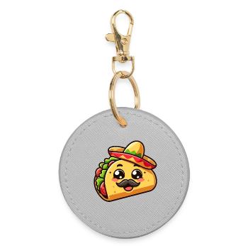 Fiesta Taco: The Savory Senor - Round Keyring - grey - Front