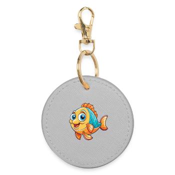 poisson mignon personnage de dessin animé Kawaii Clipart - Porte-clés rond - bruyère - Devant