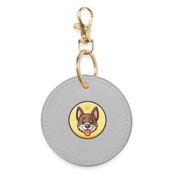Nouvelle-Zélande Tête Chien Race Drôle Dessin Animé Kawaii - Porte-clés rond - bruyère - Devant