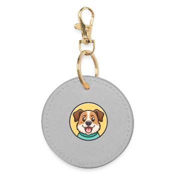Stephens Stock Chien Race Dessin animé Kawaii Clipart - Porte-clés rond - bruyère - Devant
