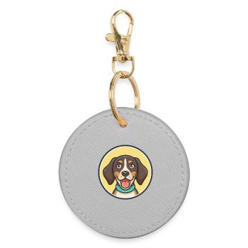 Chien courant de Transylvanie Race Chien Drôle Dessin animé Kawaii - Porte-clés rond - bruyère - Devant