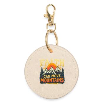 FAITH CAN MOVE MOUNTAINS - Runder Schlüsselanhänger - Auster - Vorne