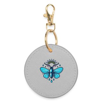 Papillon de nuit luisant avec lueur céleste - Porte-clés rond - bruyère - Devant
