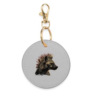 Hyena Punk Rock - Round Keyring - grey - Front