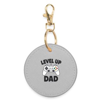Level Up Dad – Cadeau de Noël pour gamer - Porte-clés rond - bruyère - Devant