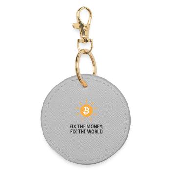 Fix_the_money - Round Keyring - grey - Front