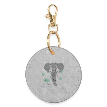Sumatran_Elephant_-_grey - Runder Schlüsselanhänger - Grau - Vorne