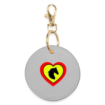 Chevaux - Porte-clés rond - bruyère - Devant