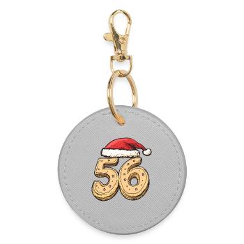 56 Number Cookie Christmas - Round Keyring - grey - Front
