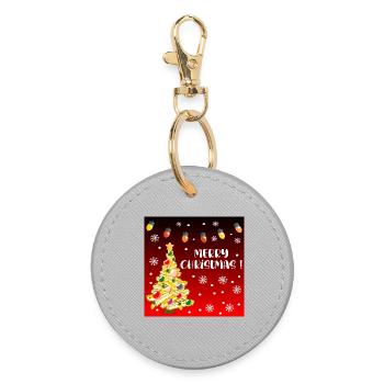 Drôles de joyeux Noël frites - Porte-clés rond - bruyère - Devant