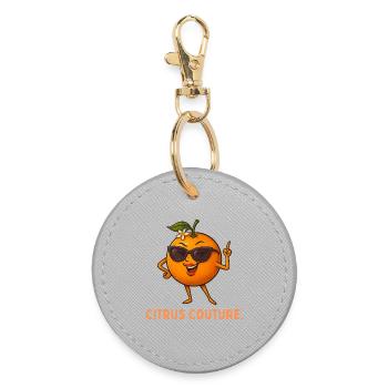 Couture Orange Soleil - Porte-clés rond - bruyère - Devant