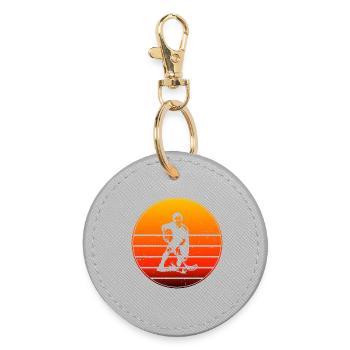 Floorball court et clair - Porte-clés rond - bruyère - Devant