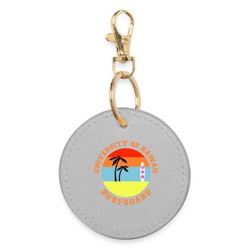 Surfbrett Universität von Hawaii Retro - Runder Schlüsselanhänger - Grau - Vorne