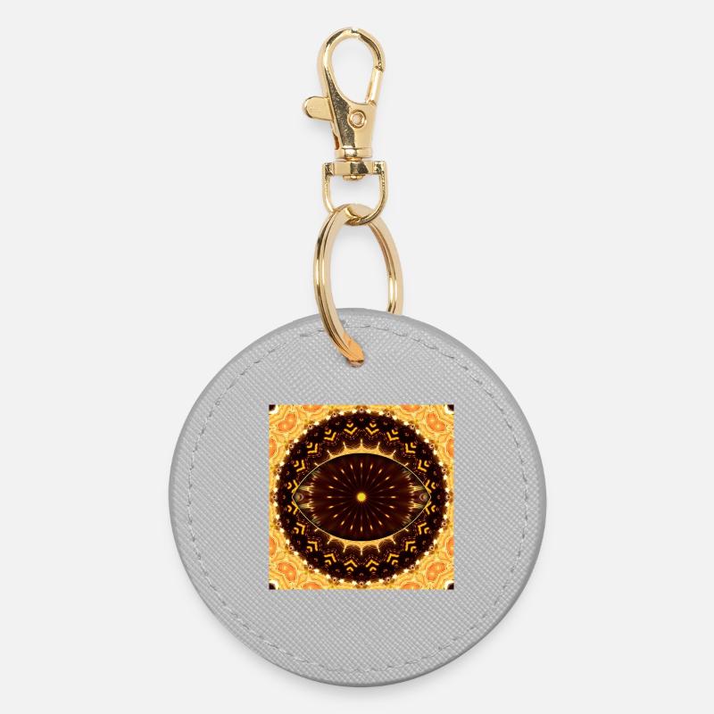 Mandala de l’Œil de Feu - Porte-clés rond - bruyère