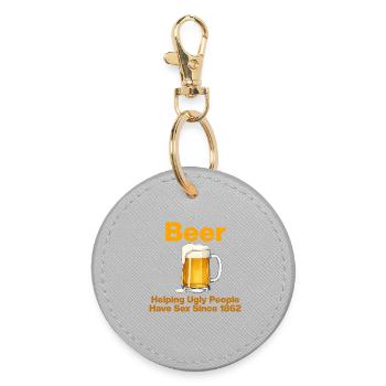 Bière, depuis 1862 en aide aux gens, bière, amateur de bière - Porte-clés rond - bruyère - Devant
