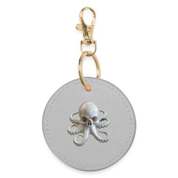 Schädel-Oktopus Fusion - Runder Schlüsselanhänger - Grau - Vorne