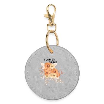 Bouquet de fleurs à la crème pêche - Porte-clés rond - bruyère - Devant