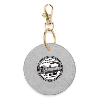 Crane Transport Saying: Cream for Cake - Round Keyring - grey - Front