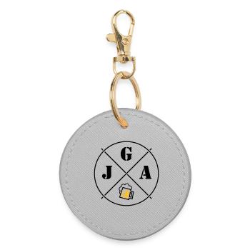Bière pour enterrement de vie de garçon (symbole de cercle pour enterrement de vie de garçon POS2C) - Porte-clés rond - bruyère - Devant