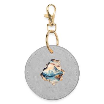 Mountains Mountains Hiking - Round Keyring - grey - Front