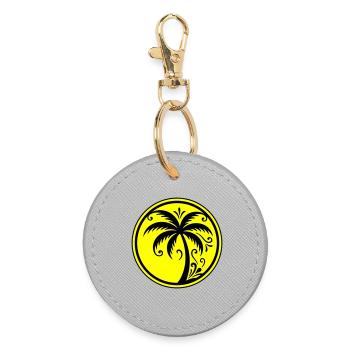 Palm tree icon beach - Round Keyring - grey - Front