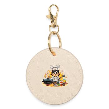 Chef Chef Cuisinier Pingouin - Porte-clés rond - huître - Devant