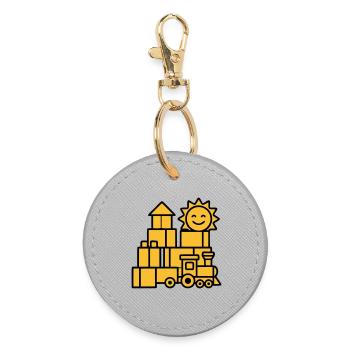 Jouets ferroviaires Blocs de construction - Porte-clés rond - bruyère - Devant
