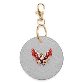 Poland Eagle Coat of Arms – Epic Flag Design - Round Keyring - grey - Front