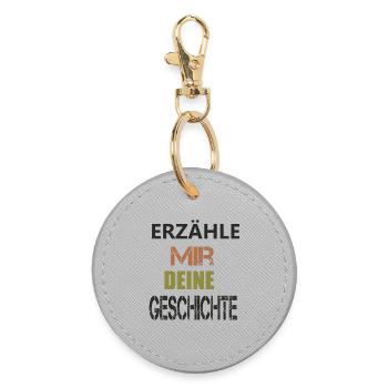 ERZÄHLE MIR DEINE GESCHICHTE - Runder Schlüsselanhänger - Grau - Vorne