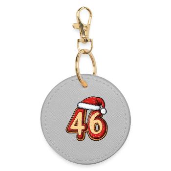 46 Number Cookie Christmas - Round Keyring - grey - Front