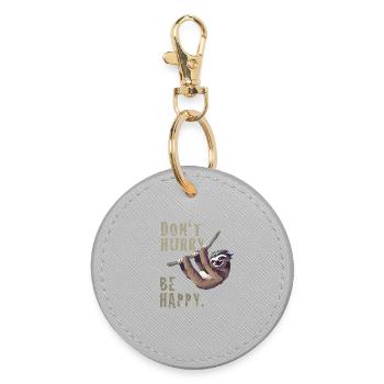 Paresseux chill sleep Slow happy humour fun nerd - Porte-clés rond - bruyère - Devant