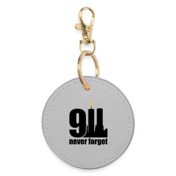 never forget 9/11 - Runder Schlüsselanhänger - Grau - Vorne