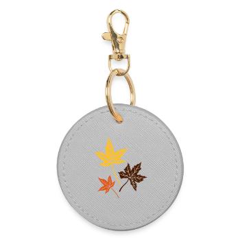 Leaves from the maple, Indian summer, Canada. - Round Keyring - grey - Front