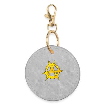 Anarchie Symbol Käse - Runder Schlüsselanhänger - Grau - Vorne