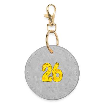 26 Jahre alt - 26. Geburtstag Geschenk - 1926 - Runder Schlüsselanhänger - Grau - Vorne