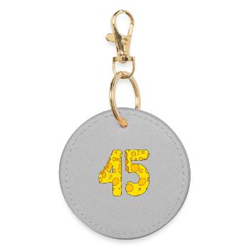 45 years old - 45th birthday gift - 1945 - Round Keyring - grey - Front