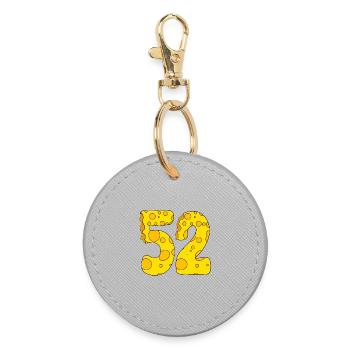 52 Jahre alt - 52. Geburtstag Geschenk - 1952 - Runder Schlüsselanhänger - Grau - Vorne