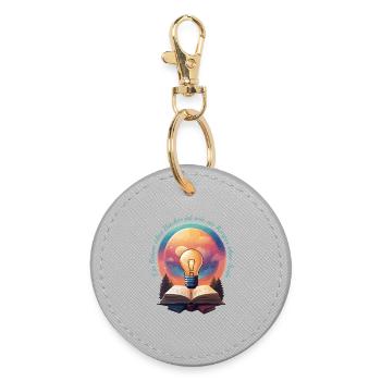 Books Nerd - Round Keyring - grey - Front