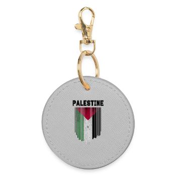 Drapeau de la Palestine, fierté palestinienne - Porte-clés rond - bruyère - Devant