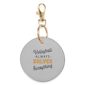 Volleyball - Runder Schlüsselanhänger - Grau - Vorne