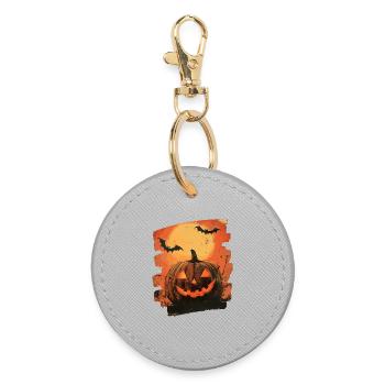 Halloween Pumpkin - Round Keyring - grey - Front
