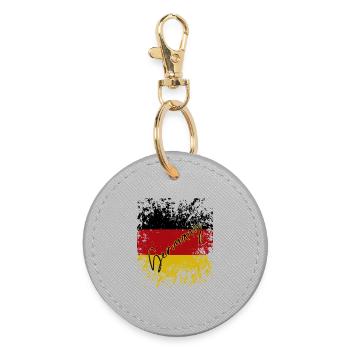Drapeau allemand grunge, j’adore l’Allemagne - Porte-clés rond - bruyère - Devant